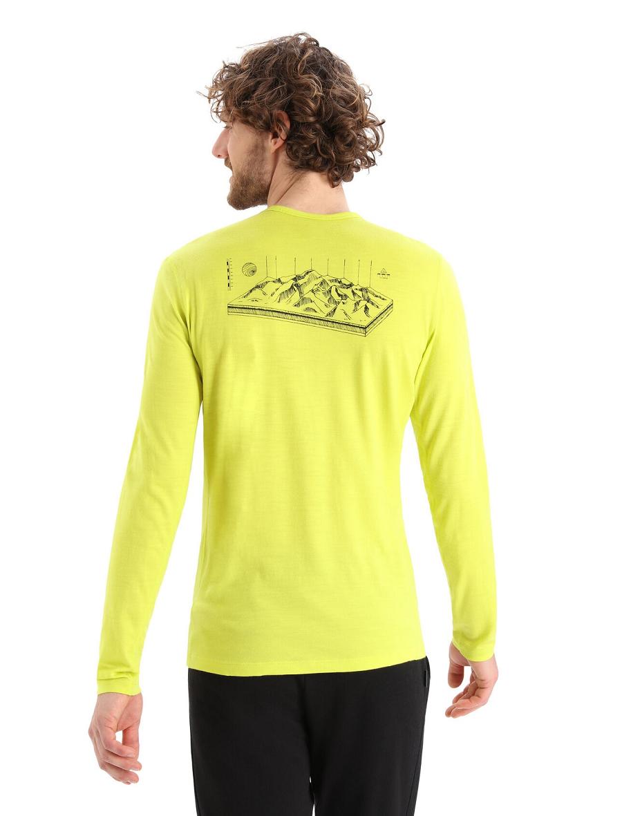 Base Layers Icebreaker Merino 200 Oasis Long Sleeve Crewe Alps 3D Homme Jaune | FR 1350KORI